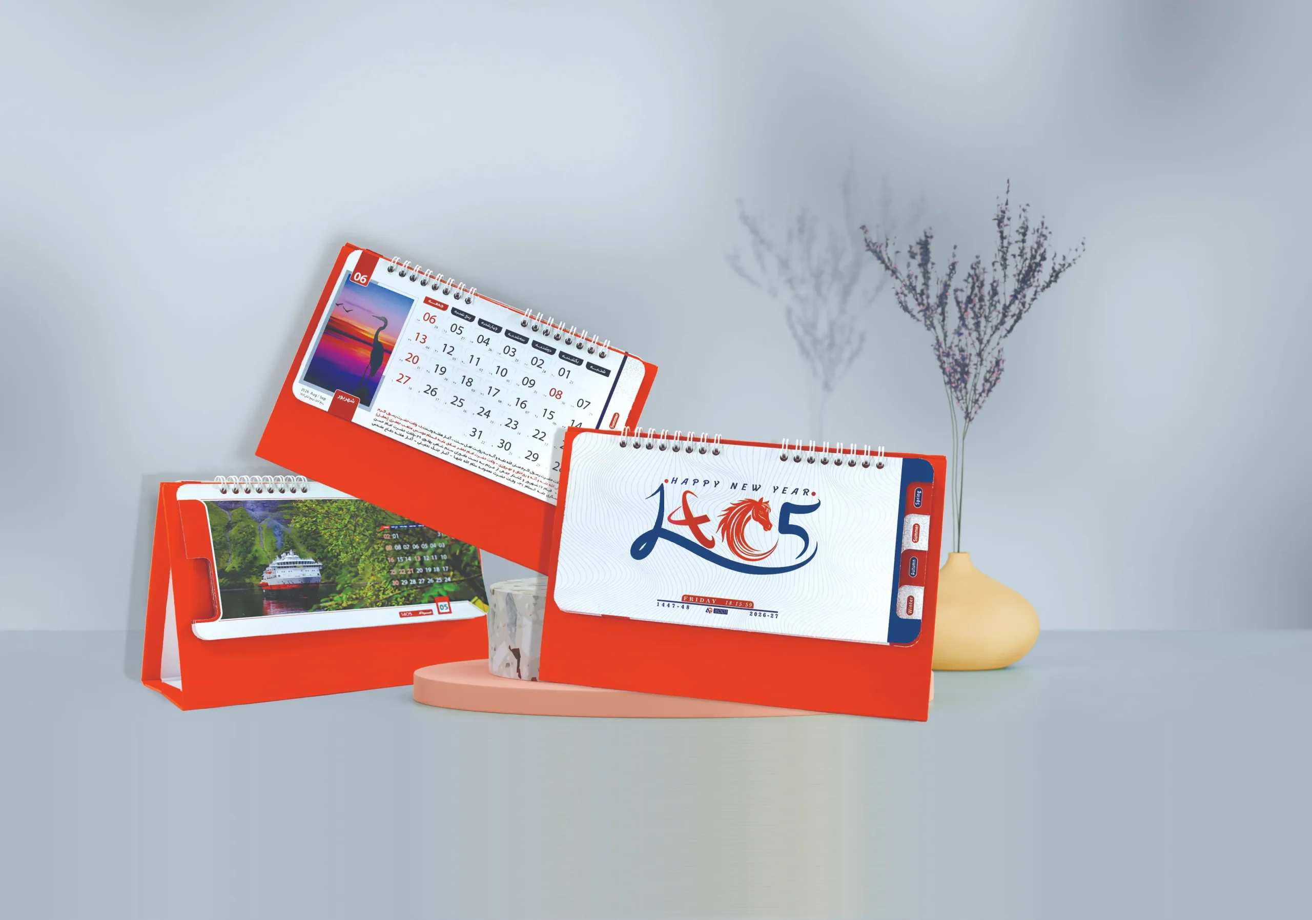 8001 تقویم رومیزی پایه سلفونی ارزان قیمت - تصویر 1